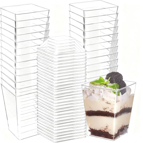 Wubushan Verrines en plastique 160ml Sans cuillère, 30Pcs Verrine plastique aperitif, Verrine dessert, Verrine ronde pour présenter des recettes de desserts,...