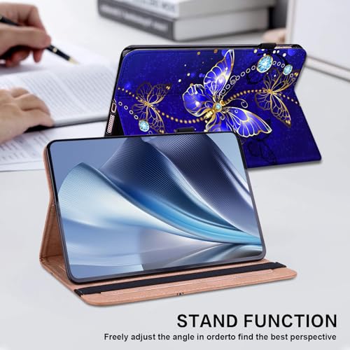 KEDBBAO Case for Samsung Galaxy Tab A7 Lite 8.7 Inch 2021, Stylus Holder Flip Wallet Leather Shockproof Cover for Samsung Tab A7 Lite SM-T220/T225/T227 Case, Diamond Butterfly - Image 4