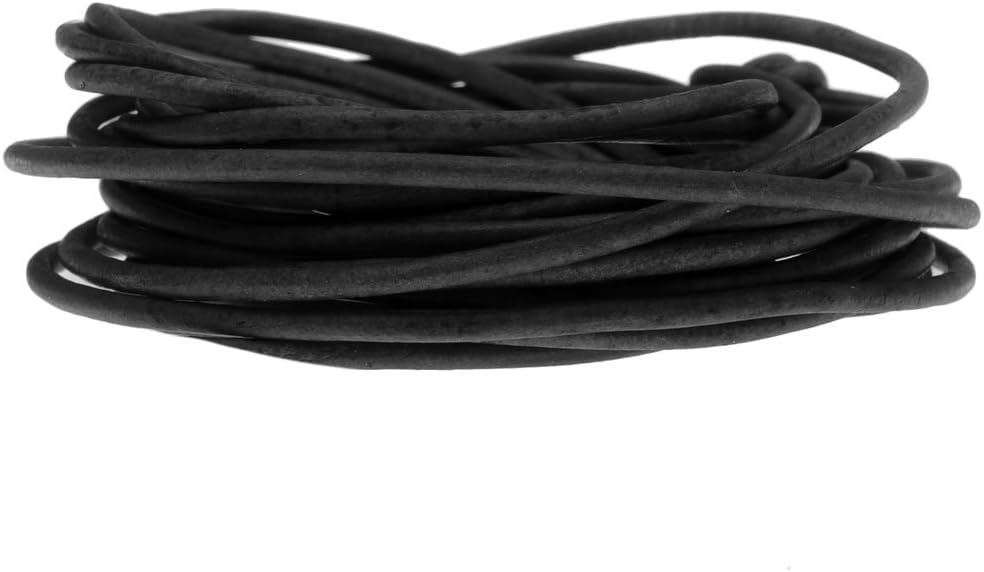 Genuine Leather Cord, Round 2mm, by The Yard, Natural Black