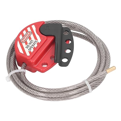 Tonysa Tagout-Kabelschloss, Edelstahl-Kabelschloss, Lockout-Tagout-Stahlkabelschloss, Sperrvorrichtung mit 4 Schlüssellöchern für Reparaturmanagement
