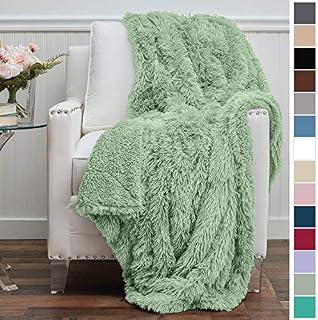 The Connecticut Home Company Shag with Sherpa Reversible Kids Throw Blanket, Super Soft