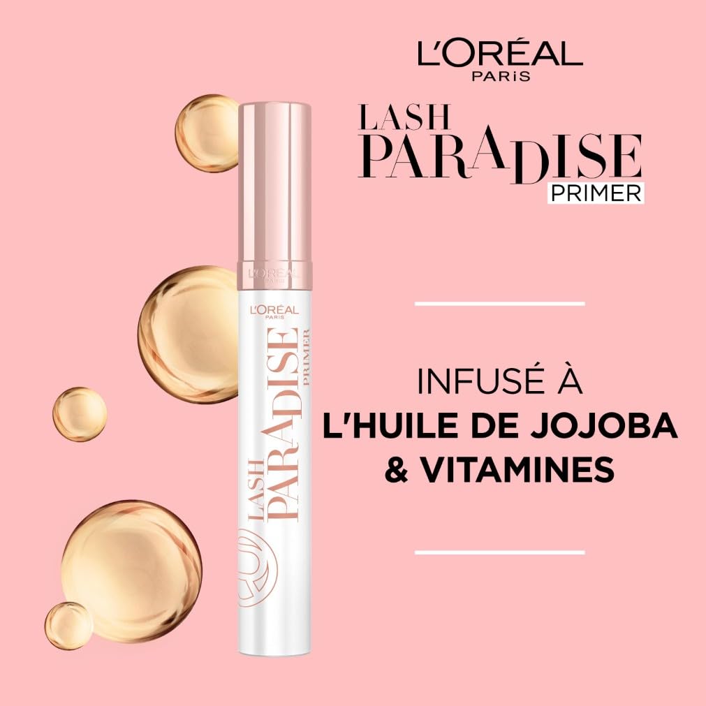 L'Oréal Paris - Base-Soin pour Mascara - Effet Amplifié & Tenue Prolongée - Cils Fortifiés - Formule à l'Huile de Jojoba & Vitamine - Primer Lash Paradise - Teinte : Universel - 6 ml - 5