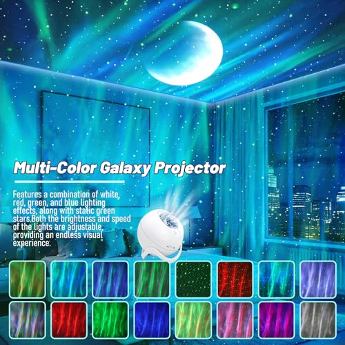 Image of Star Projector Galaxy Projector for Bedroom, White Noise Bluetooth Speaker Northern Lights Projector, Suitable Gaming, Home Theater, Adult, Christmas Mood Night Light
