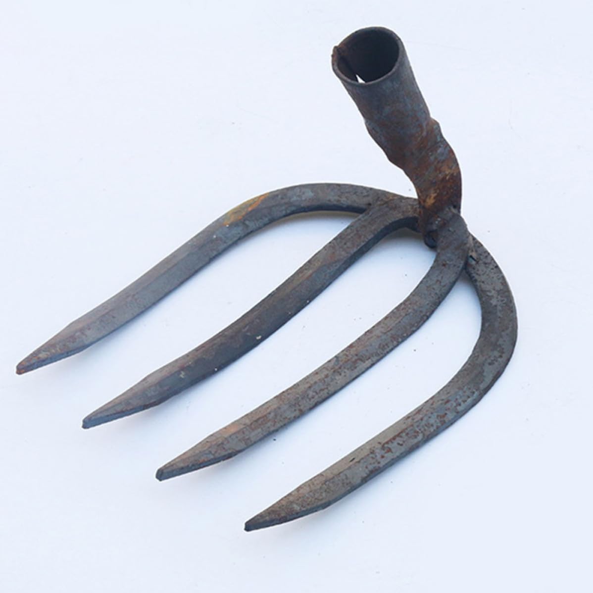 TOYANDONA Rastrello da Giardino a 4 Denti Rastrello Manuale Nero in Acciaio al Carbonio per Preparare L'orto alla Semina , per Giardino e Cortile