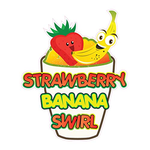 Food Truck Decals Strawberry Banana Swirl Ice Cream Concession Restaurant