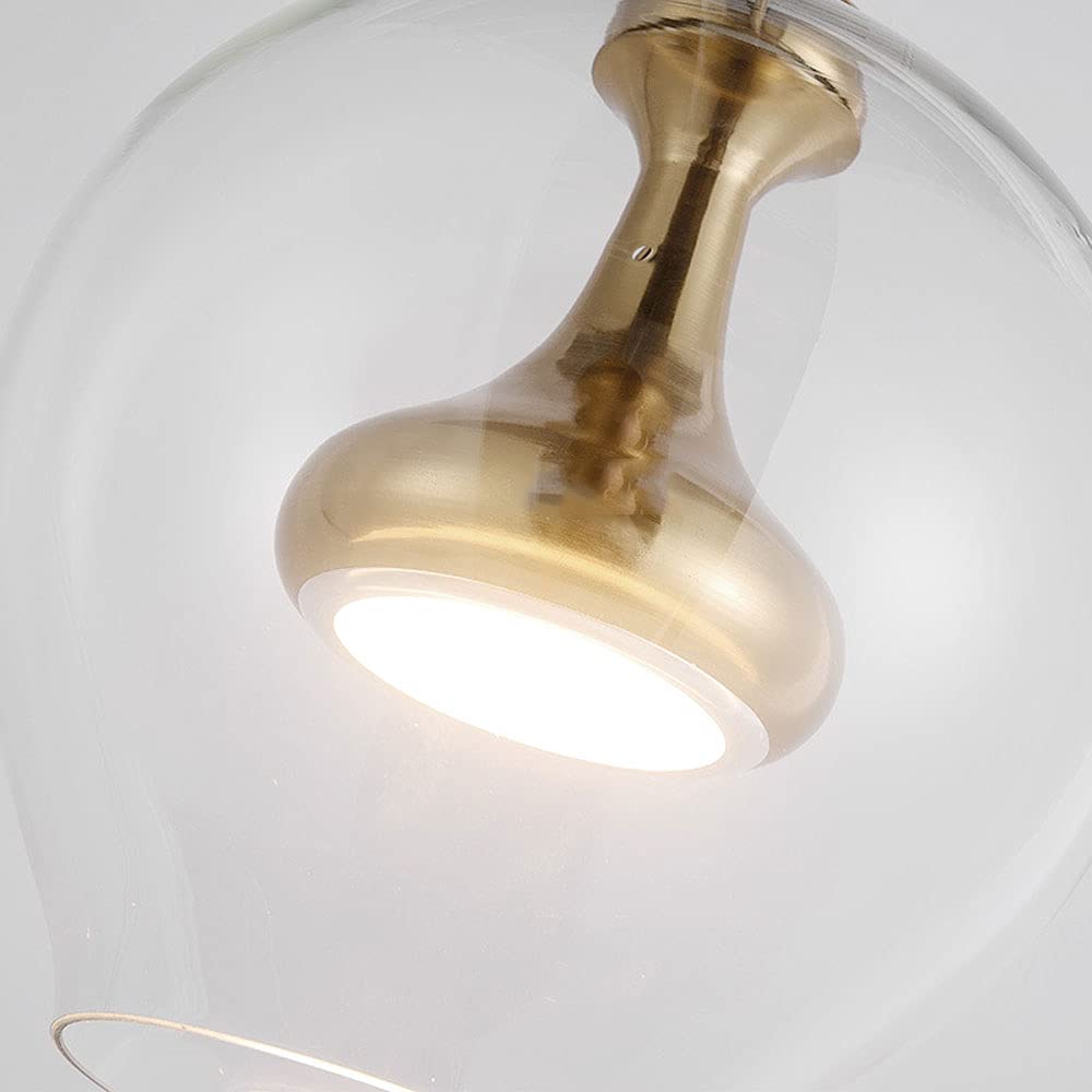 Lámpara de Noche Moderna, Ligera, con Base de latón y Cristal, de Estilo nórdico, para hogar, Bar, restaurante, personalidad Creativa, para cafetería, dormitorio (Dorada)