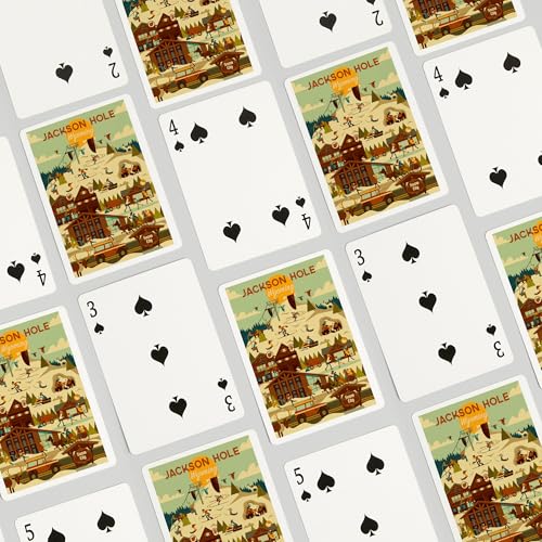 Lantern Press Jackson Hole Wyoming Baraja Poker 52 Cartas miniatura 4
