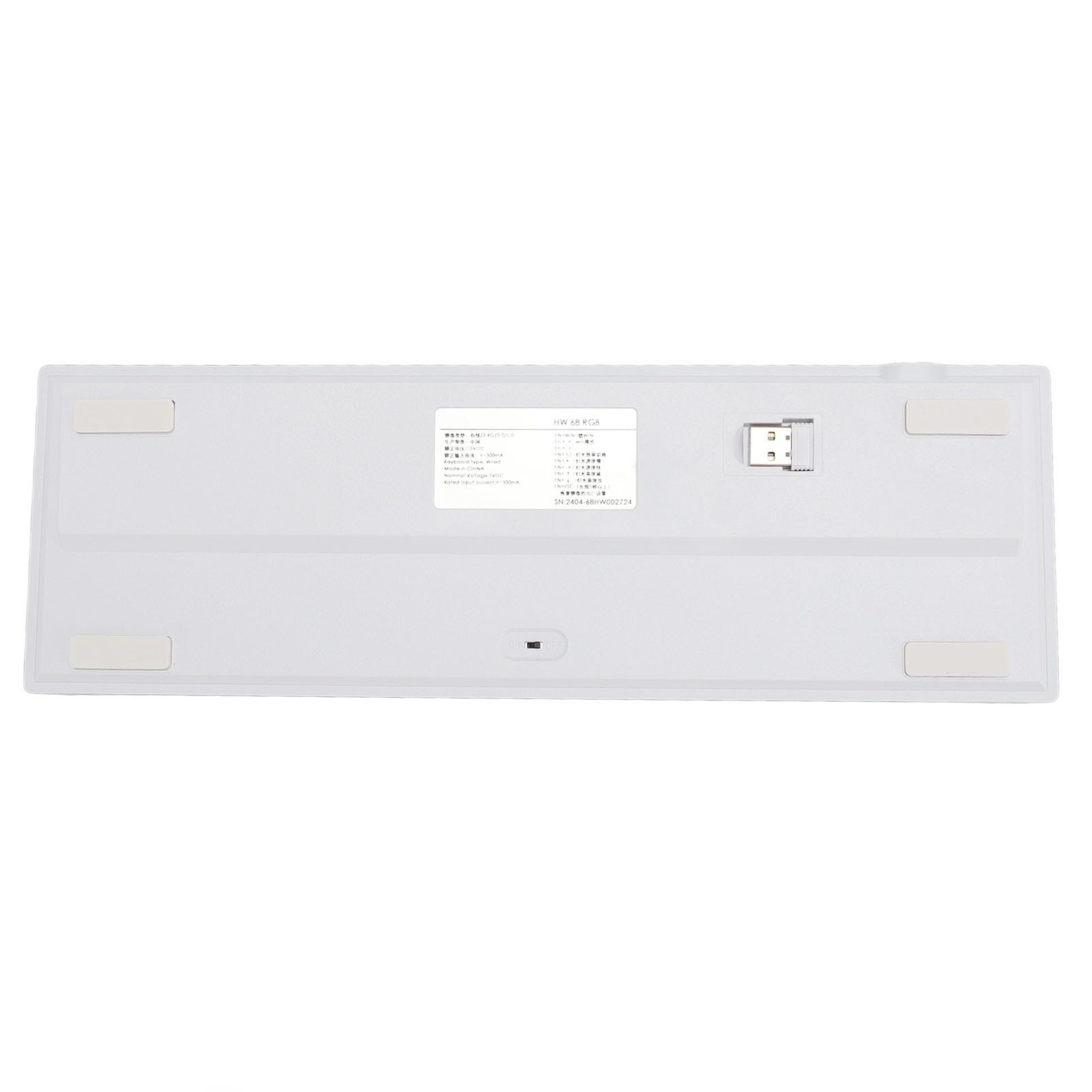 Dpofirs Tastiera da gioco meccanica wireless RGB 68 tasti, design compatto, tastiera switch rossa per Wins10, custodia bianca
