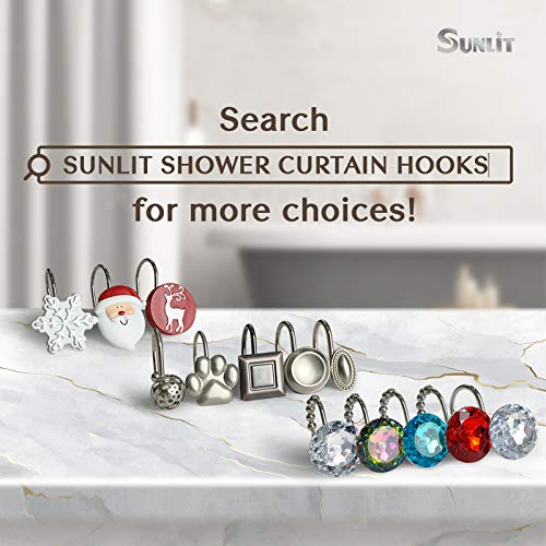 image for Sunlit Luxury Design Brushed Nickel Oval Shower Curtain Hooks Rust Pro