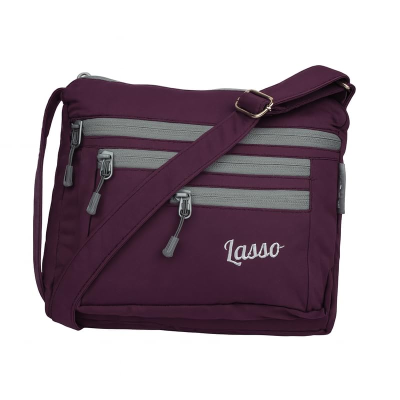 Image of Lasso Stylish Multi-Pocket Crossbody Waterproof Sling Bag For Women with Adjustable Strap | Stylish Ladies one side bag and purse for women & girls | 5 L Capacity & 5 Multiple Pockets with Zip
