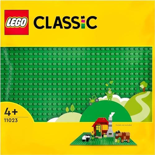 Classic Scatola Mattoncini Creativi Grande, Contenitore con Costruzioni Colorate & Classic Base Verde, Tavola per Costruzioni Quadrata con 32x32 Bottoncini, Piattaforma Classica - Lego - Immagine 2