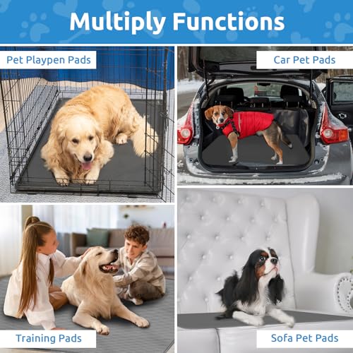 Image of Washable Puppy Dog Pee Pad, 24 inchX36 inch 2pcs Reusable Puppy Pads, Waterproof Whelping Training Mat for Playpen Crate, Floor, Bed,Sofa and Trunk