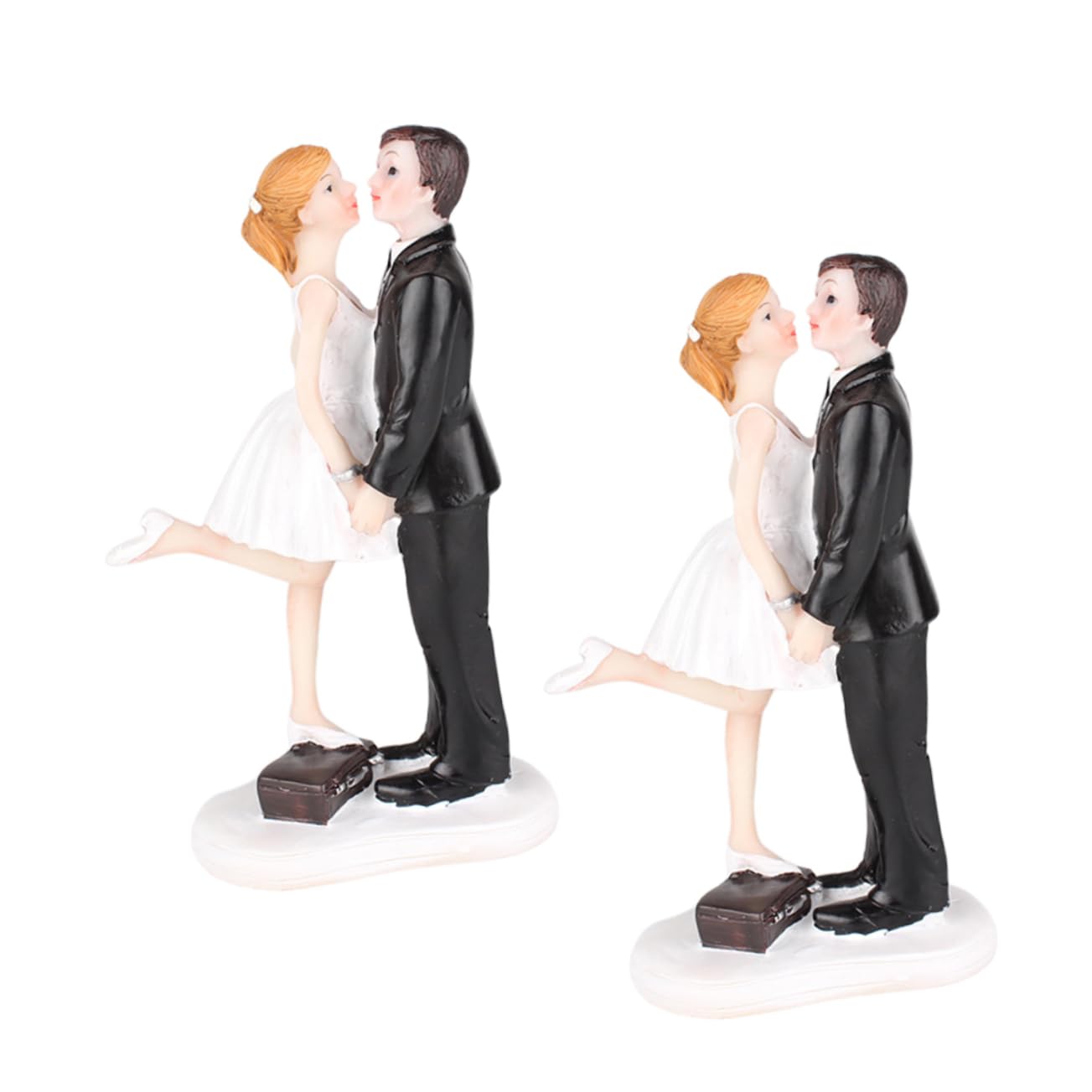 Abaodam 2stücke Braut Und Bräutigam Figuren Aus Resin Hochzeitskuchen Deko Süße Tortenaufsätze Für Hochzeit Und Feiern Liebevolle Tortendekorationen Teiliges