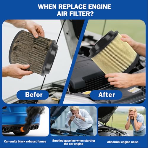 Image of 1Pcs Cabin Air Filter & 1Pcs Engine Air Filter Accessories Compatible with Ford Bronco 2026 2025 2024 2023 2022 2021 2.3L 2.7L Engine Cabin Air Filter Automotive Replacement for CF12772&MB3G-9601AA