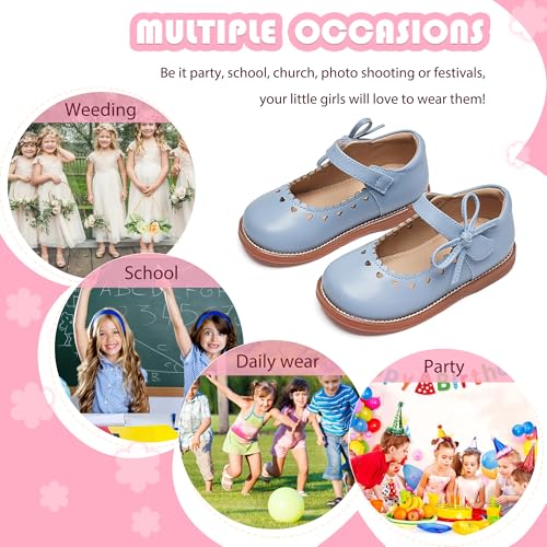 Image of Flaryzone Toddler Little Girl Mary Jane School Uniform Oxfords Flat Dress Shoes