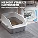 CROPLAS Katzenklo offen groß ohne Deckel,Katzenklo hoher Rand mit Streumatte & Schaufel, große Katzentoilette hoher Rand, cat Litter Box, Katzen klo,cat Toilet,Katzen toiletten, kedi tuvaleti, weiß