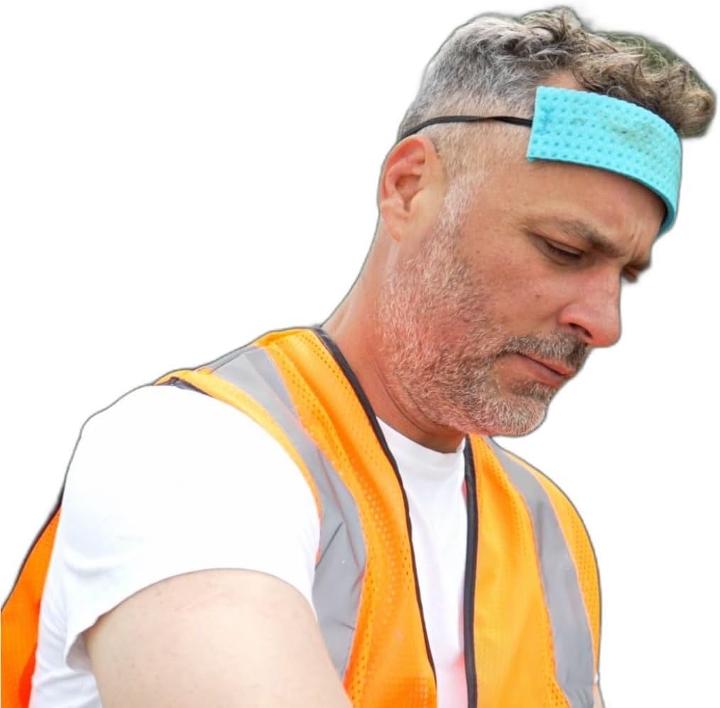 Traditional Absorbent Cellulose Sweatbands, Cooling Sponge for Hard Hats, Motorcycle Riding, Construction, Running, Disposable