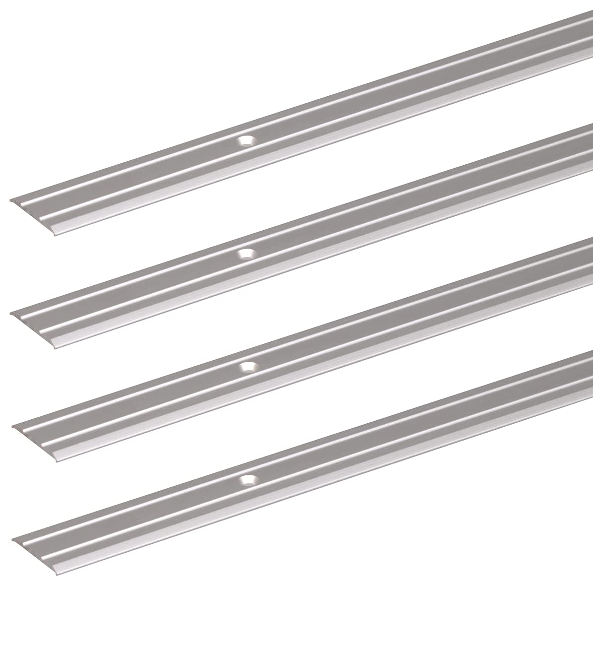 GAH-Alberts 499723 491376 Lot de 4 barres de seuil percées en aluminium anodisé argenté 900 x 38 mm