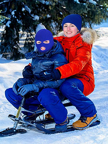 Image of SATINIOR 3 Holes Ski Mask Full Face Cover Outdoor Balaclava Winter Knitted Neck Gaiter for Halloween Sports Cycling