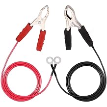 GLOBALHUT 2 Pack Electric Fence for JUMPER Leads with for ALLIGATOR Clips, 3ft Portable Connector Wires for Solar Fence Chargers and Energizers, Outdoor Livestock Garden Protection Accessories