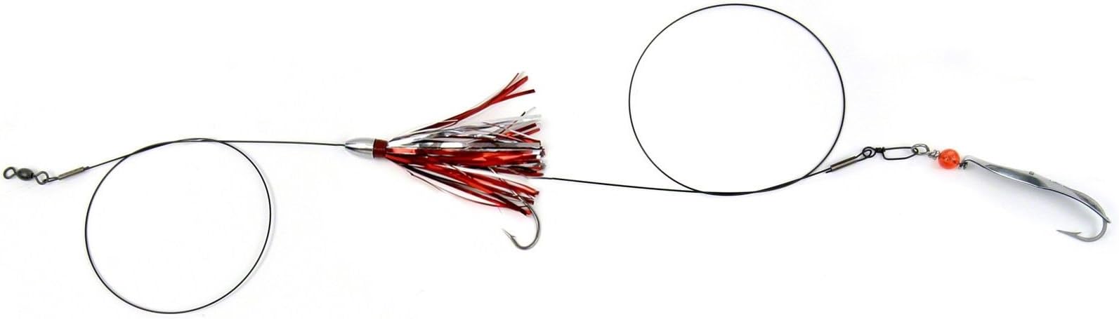 Clarkspoon MDRS-0RBMS Mackerel Duster Rig 0 Spoon, Red/Silver Duster