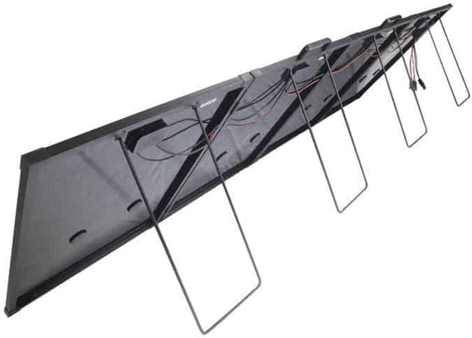 Tilbage view of KickAss solar panel with support legs extended