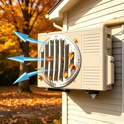 Universal Edelstahl AC Kondensator Deflektor Leitblech- Windführungsabdeckung für Wärmepumpe und Klimaanlage, Anti- Blasschutz, Allwetterschutz-7