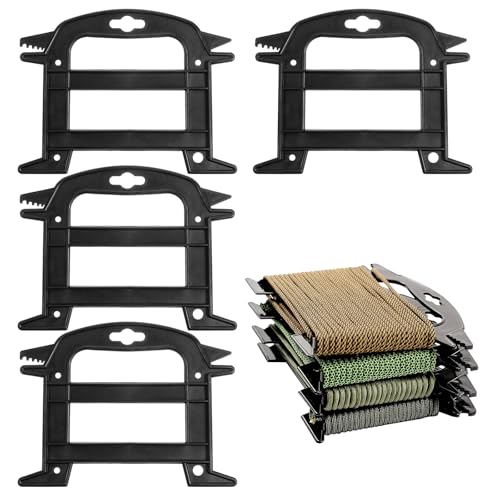 4 Pcs Rope Winder, Line Winder Rope and Cord Organizer Paracord Spool Fishing Line Cable Bobbins Prevent Knots Recoils and Kinks for Anchor Lines, Mooring Lines, Ski Ropes Black