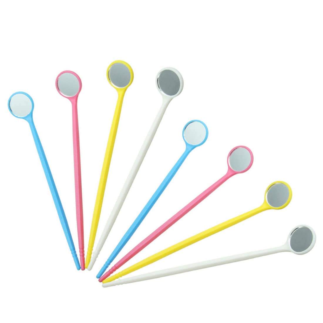 Miroir buccal, 100 pièces, miroir buccal jetable anti-buée, outils dentaires portables avec poignée antidérapante en PC, outil de retrait léger 6, 30x0, 79 pouces, couleur aléatoire