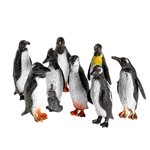 TOYMYTOY Penguin Collection Plastic Ocean Animal Penguin Figure Model For Babies and Children 8pcs