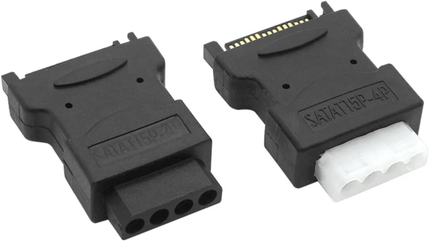 SATAs 15Pin Male to Large 4Pin Female Ides Power Adapters for Seamless HDDs Connectivities and Efficient Supply SATAs to IDE Adapter