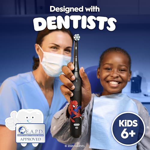 Oral-B iO Kids Marvel Spiderman Electric Toothbrush, 1 Toothbrush Head, 1 Travel Case, 3 Modes with Kid-Friendly Sensitive Mode, 2-Min Music Timer, for Ages 6+ - Image 4
