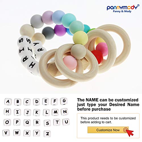 Customizable Baby Keepsake Rattles With Name, Personalized Hand Grip Shaker For Infant Early Learning, Handmade Silicone Bead For Girls And Boys (Light Pink) #TOP1