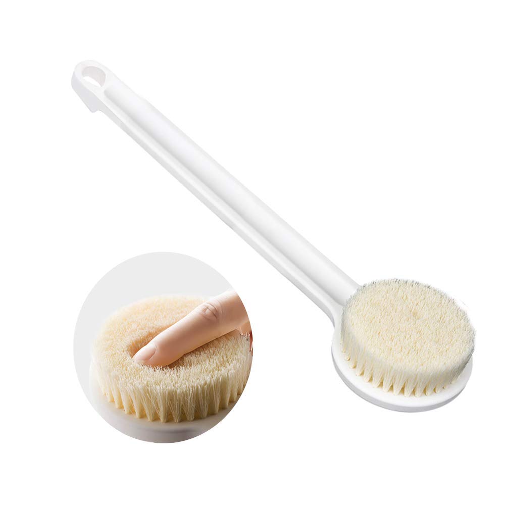 DORLANK Soft Silicone Back Scrubber Shower Bath Brush with Long Handle | Flexible Bristles for Smooth Skin | Exfoliating Brush | Body Scrubber for Women, (pack of 2) (White)-picture-20