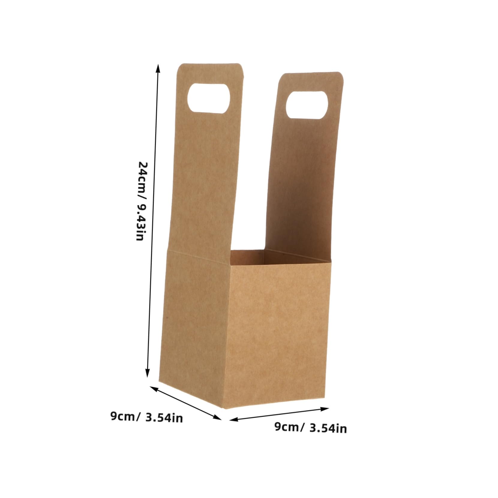 GRIRIW Takeout Drink Carrier Bag 10pcs Disposable Paper Cup Holder Handle for Hot Cold Beverages Cup Carrier