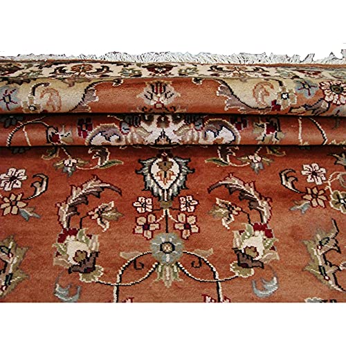 Rustic Floral Medallion Hand Knotted Oriental Area Rug Wool Silk Carpet (6 X 4)' #TOP6