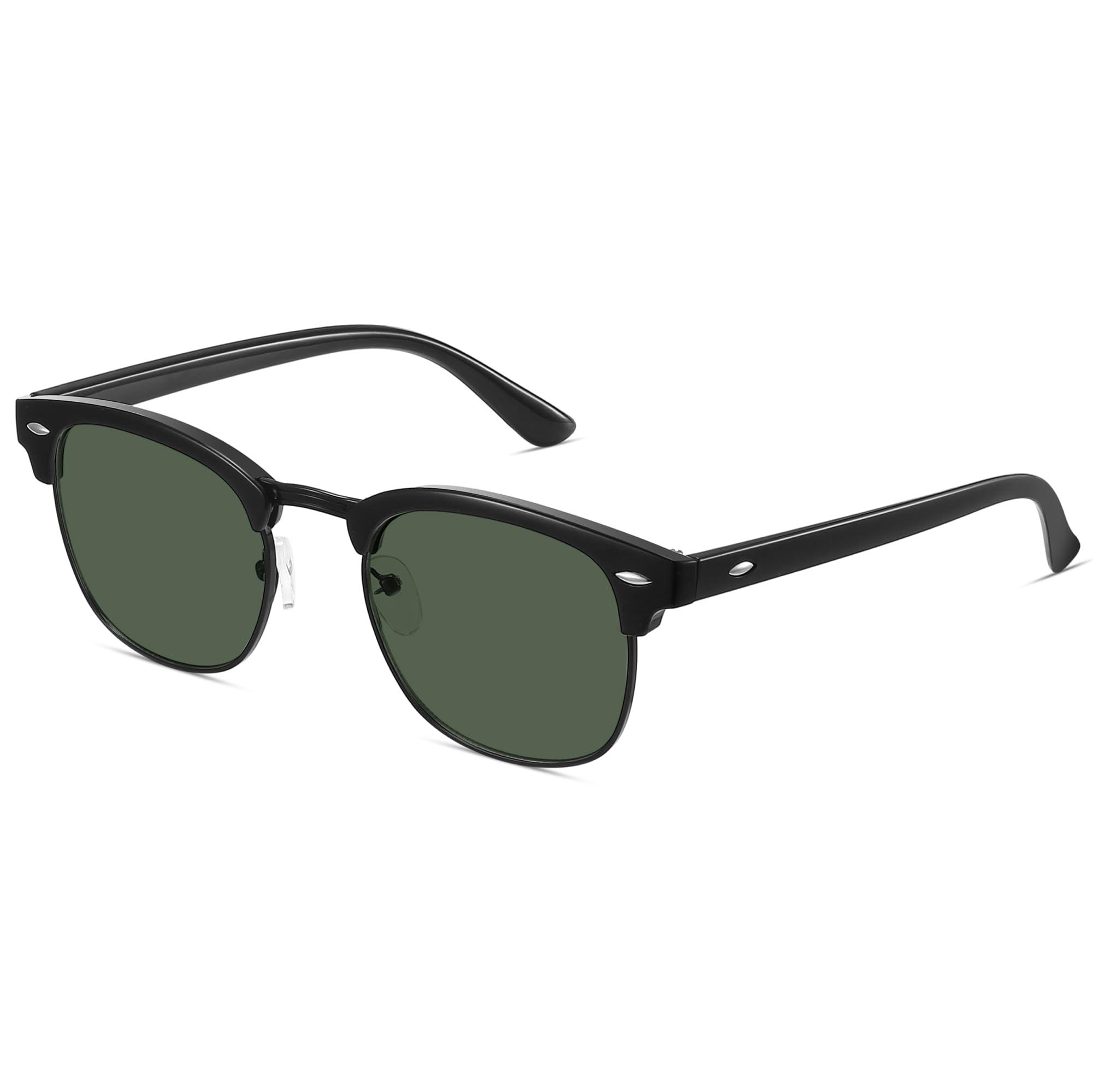 livho rimless trendy polarized sunglasses men women, retro sun glasses for men women 2024, semi rimless uv protection shades