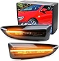 iJDMTOY Smoked Lens Dynamic Sequential Blink/Flow Amber Full LED Front Side Marker Light Kit Compatible With 2018-2020 Buick Regal, Replace OEM Fender Sidemarker Lamps