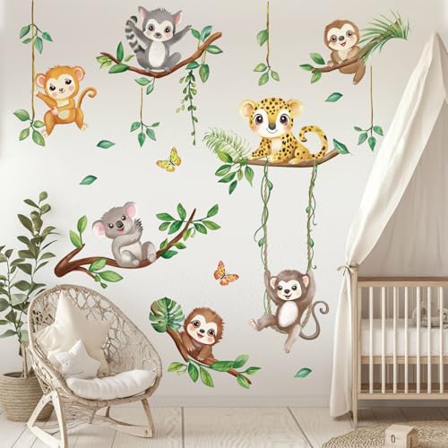 Vinilos decorativos de animales de la selva para pared miniatura 6