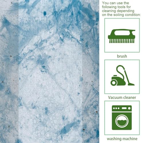 Alfombrillas de cocina azul ondulado VAPOKF con base antideslizante lavable para el hogar 4