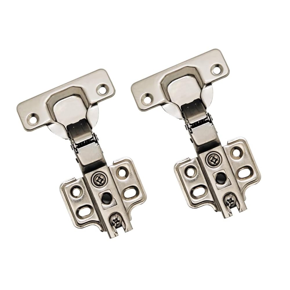 Steel Auto Close (Non Soft Close) Slide On Concealed Hinges for Half Overlay Door (8 Degree Crank,Silver)