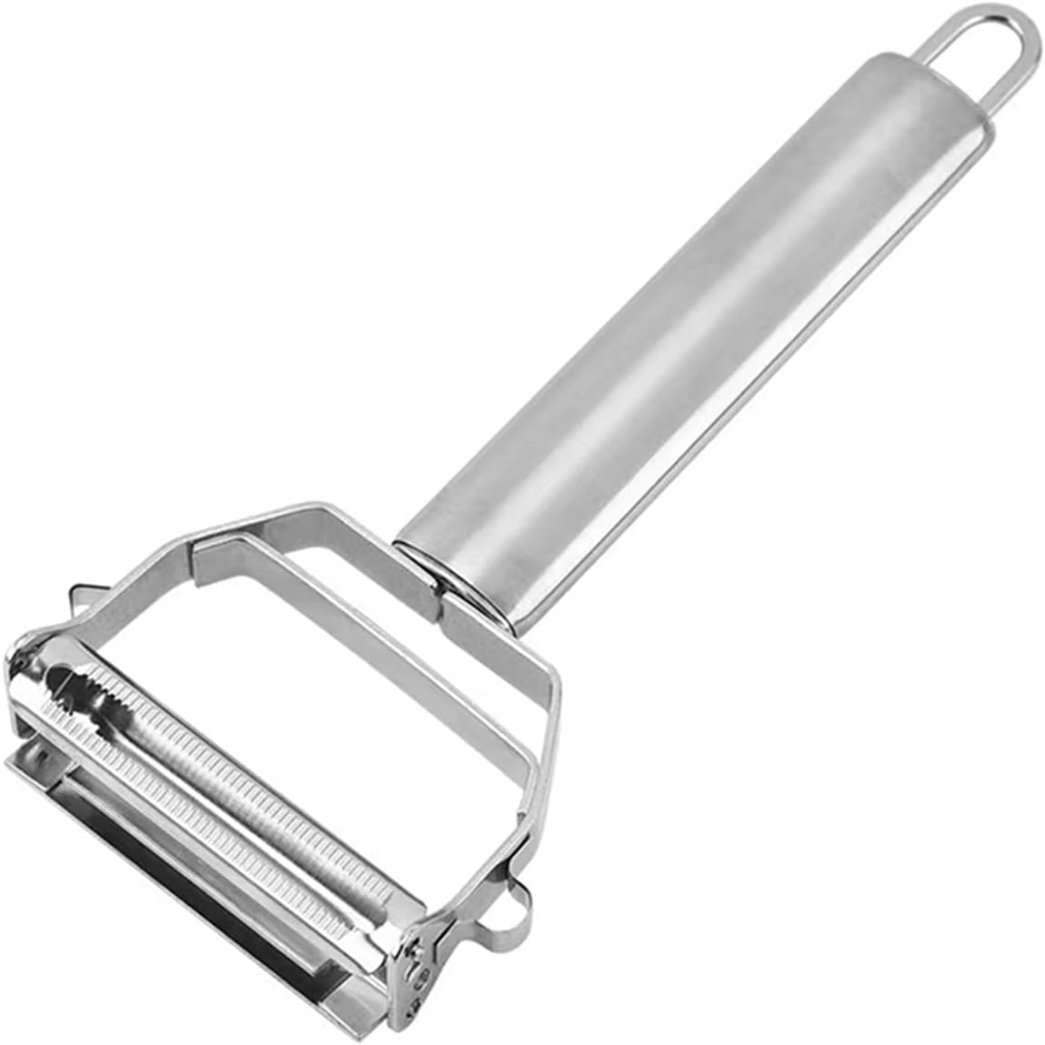 LYNREX 2-in-1 Peeler for Vegetables and Fruits | Stainless Steel Julienne Peeler for Salad | Multi-Use Slicer & Cutter for Kitchen | Chopper Tool for Carrots, Cucumbers & Potatoes Bag