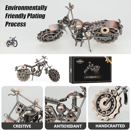 Signstek Vintage Metall Motorrad Modell – Handgefertigte Eisen Deko, Sammlerstück im Retro-Stil – Geschenkidee Motorradliebhaber, Männer und Väter