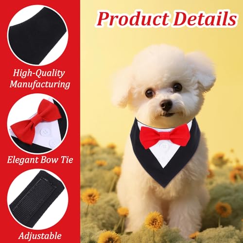 Molain Disfraz Formal para Perros Pequeños con Pajarita miniatura 3