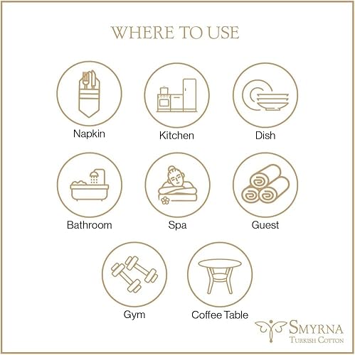 Smyrna Turkish Cotton Vintage Series Kitchen Dish Towels Pack Of 2, Machine Washable Wash Cloths, Ultra Soft, Absorbent, Prewashed And Quick Dry Turkish Dish Towels thumb #4