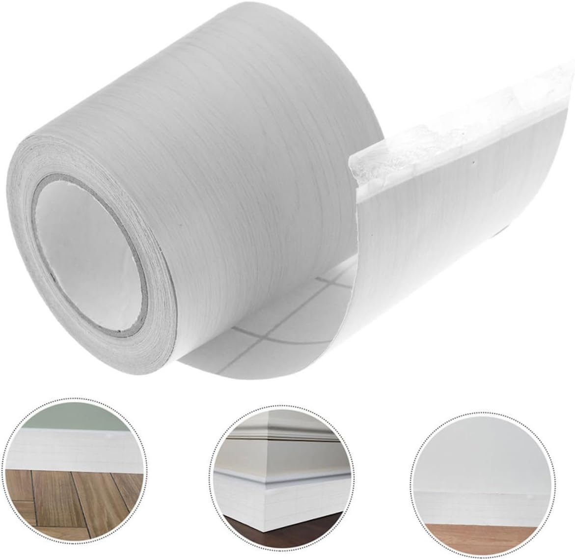 DOITOOL 18rolls Flexible Skirting Board Trims Peel and Stick Wall Molding Adhesive Floor Stickers Easy Installation Multi-Purpose Decorative Trim