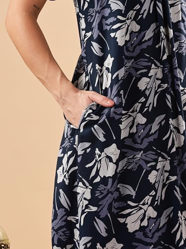 Image of 9shines Label Premium Alpine Maxi Designer Nighty | Floral Print Maxi for Women | Night wear for Women | | Full Length Night Gown for Women | Night Dress for Women Stylish (2467)