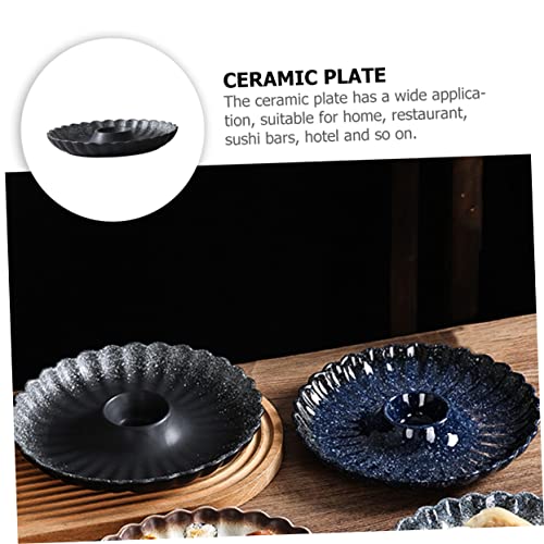 Plato redondo de cerámica multifuncional para sushi y dumplings miniatura 5
