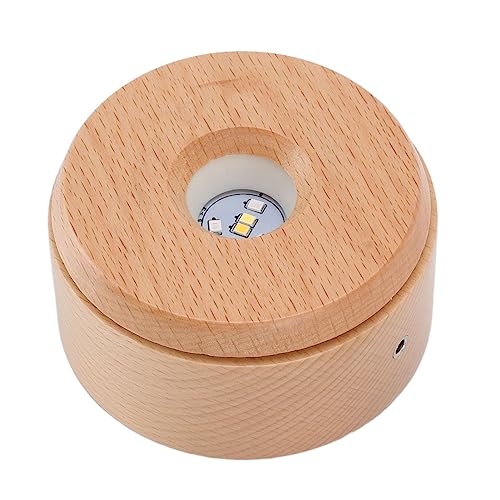 Base de arte 3D en madera con soporte giratorio y USB 6