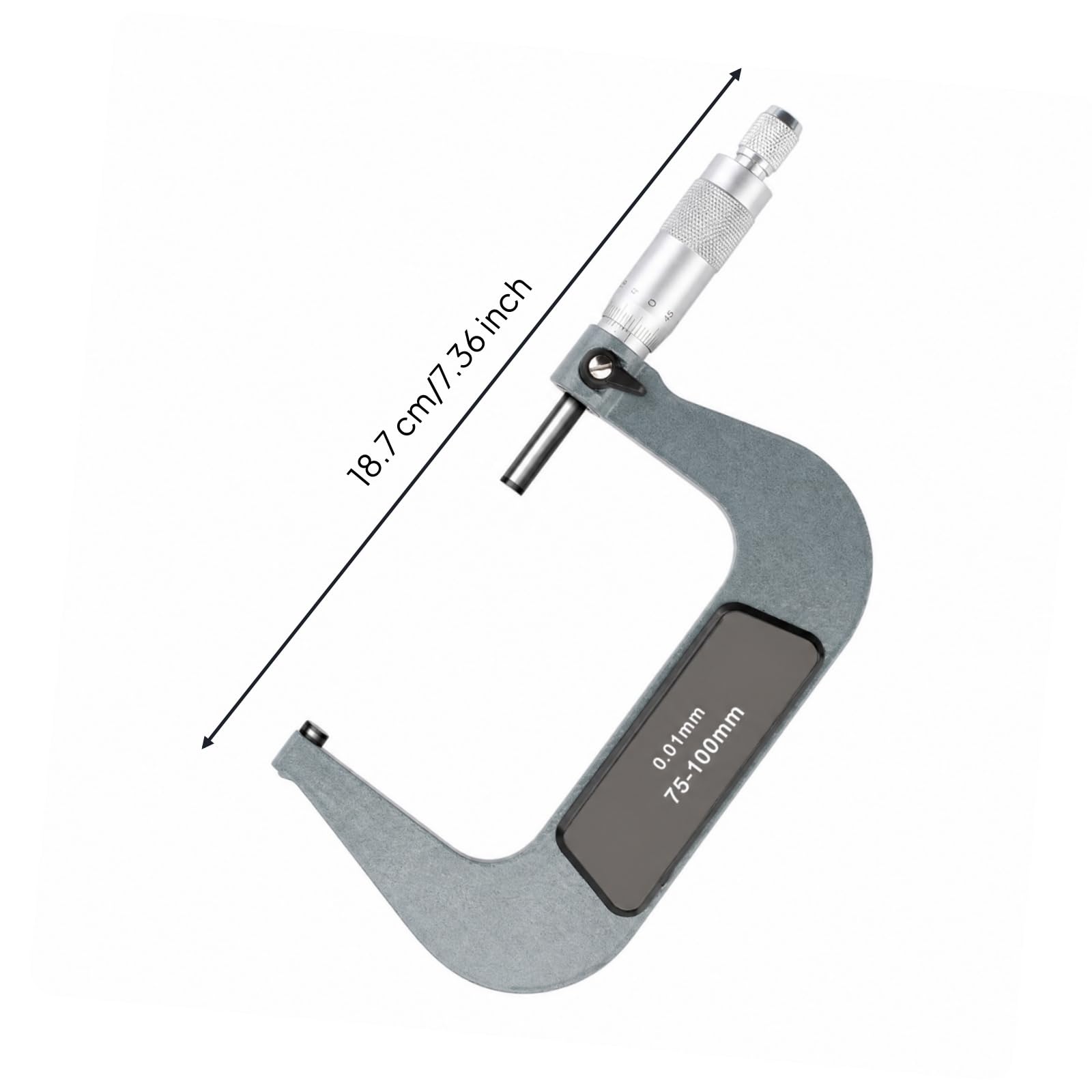 Micrómetro Exterior Mecánico Práctico Micrómetro con en Forma C Portátil Pinza Vernier para Taller, 75-100mm